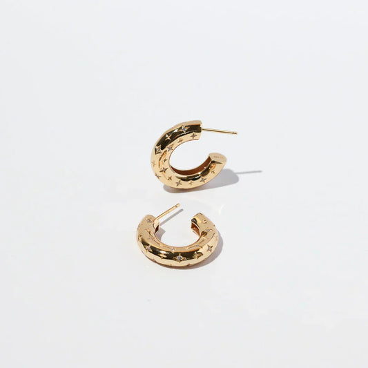 Stellar Hoop Earrings | Gold