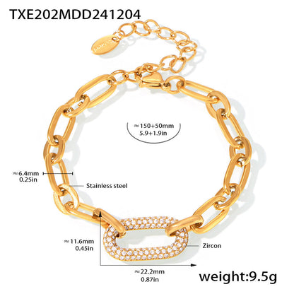 Pavé Link Chain Jewellery Set | Gold