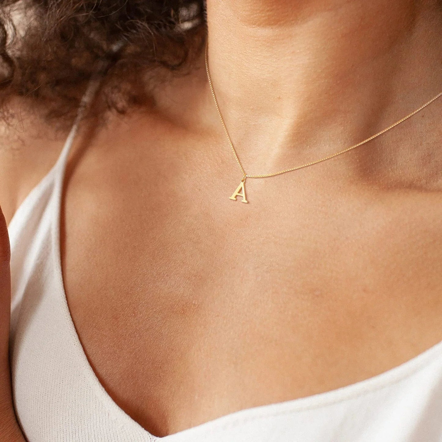 Gold Initial Letter Necklace