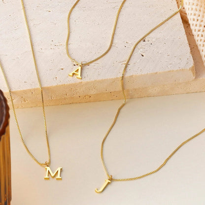 Gold Initial Letter Necklace