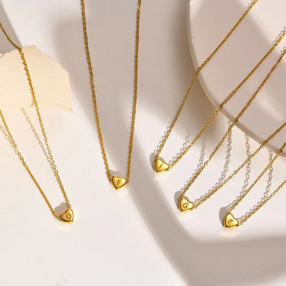 Gold Initial Heart Necklace
