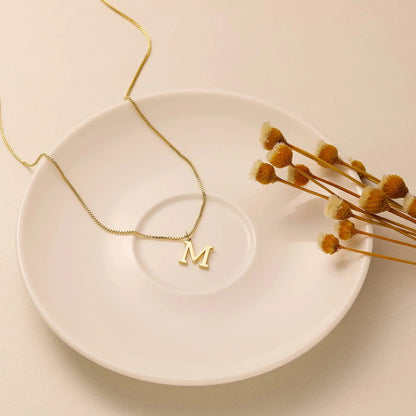 Gold Initial Letter Necklace