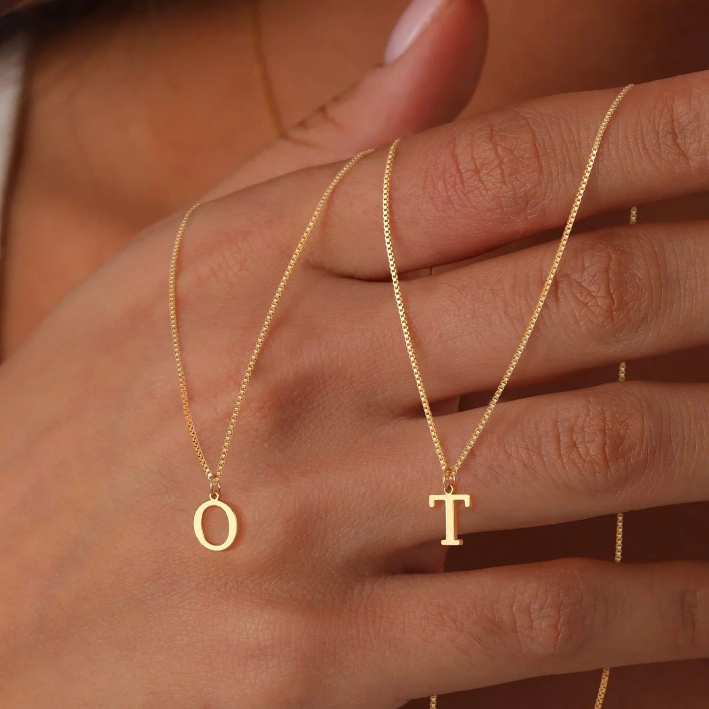 Gold Initial Letter Necklace