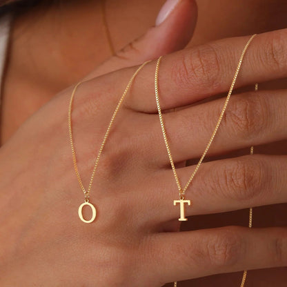 Gold Initial Letter Necklace