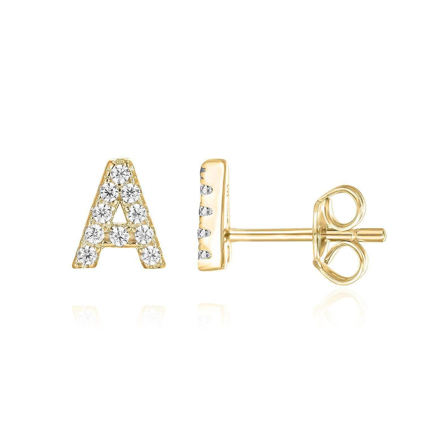 Gold Initial Earrings