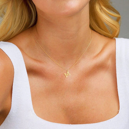Gold Initial Letter Necklace