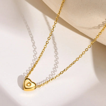 Gold Initial Heart Necklace
