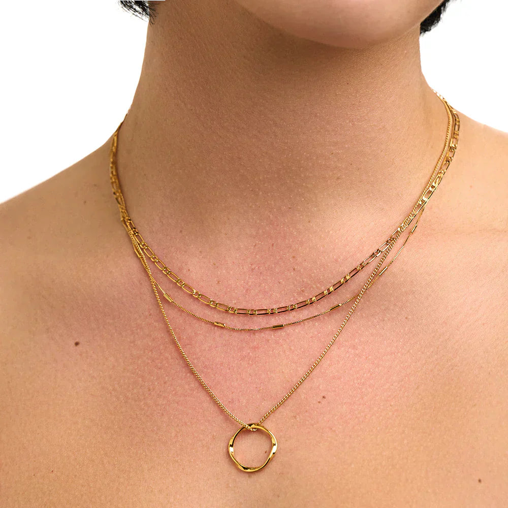 Triple Strand Necklace | Gold