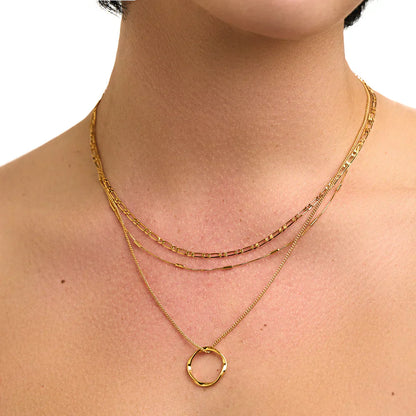 Triple Strand Necklace | Gold