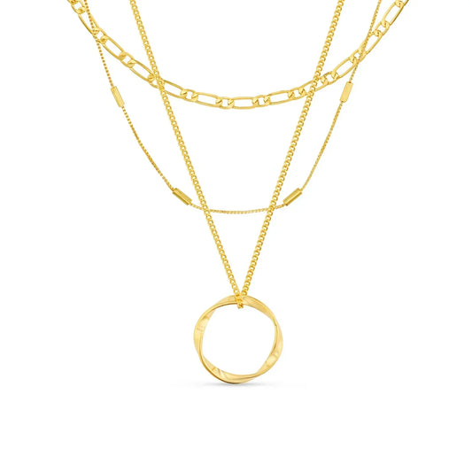 Triple Strand Necklace | Gold