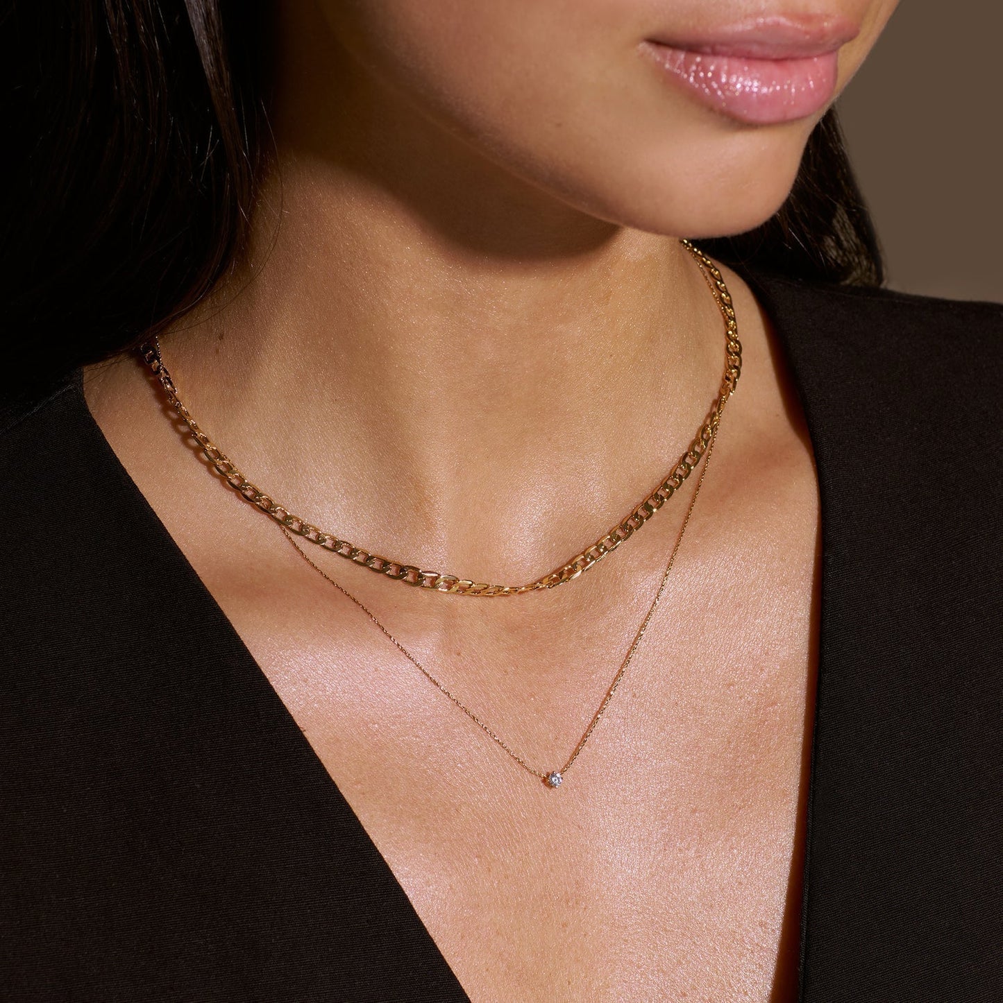 Flat Curb Chain Necklace | Gold