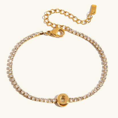 Elegant Gold Bubble Letter Bracelet