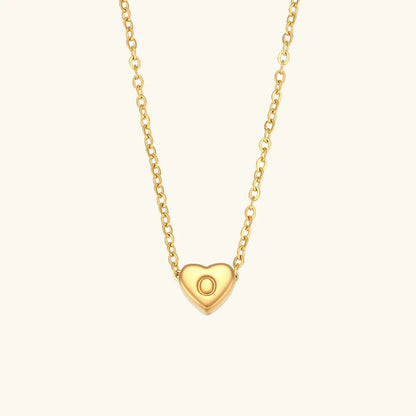 Gold Initial Heart Necklace