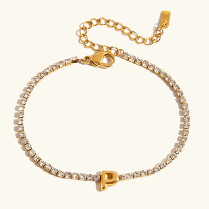 Elegant Gold Bubble Letter Bracelet