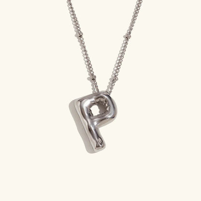 Gold Balloon Initial Necklace
