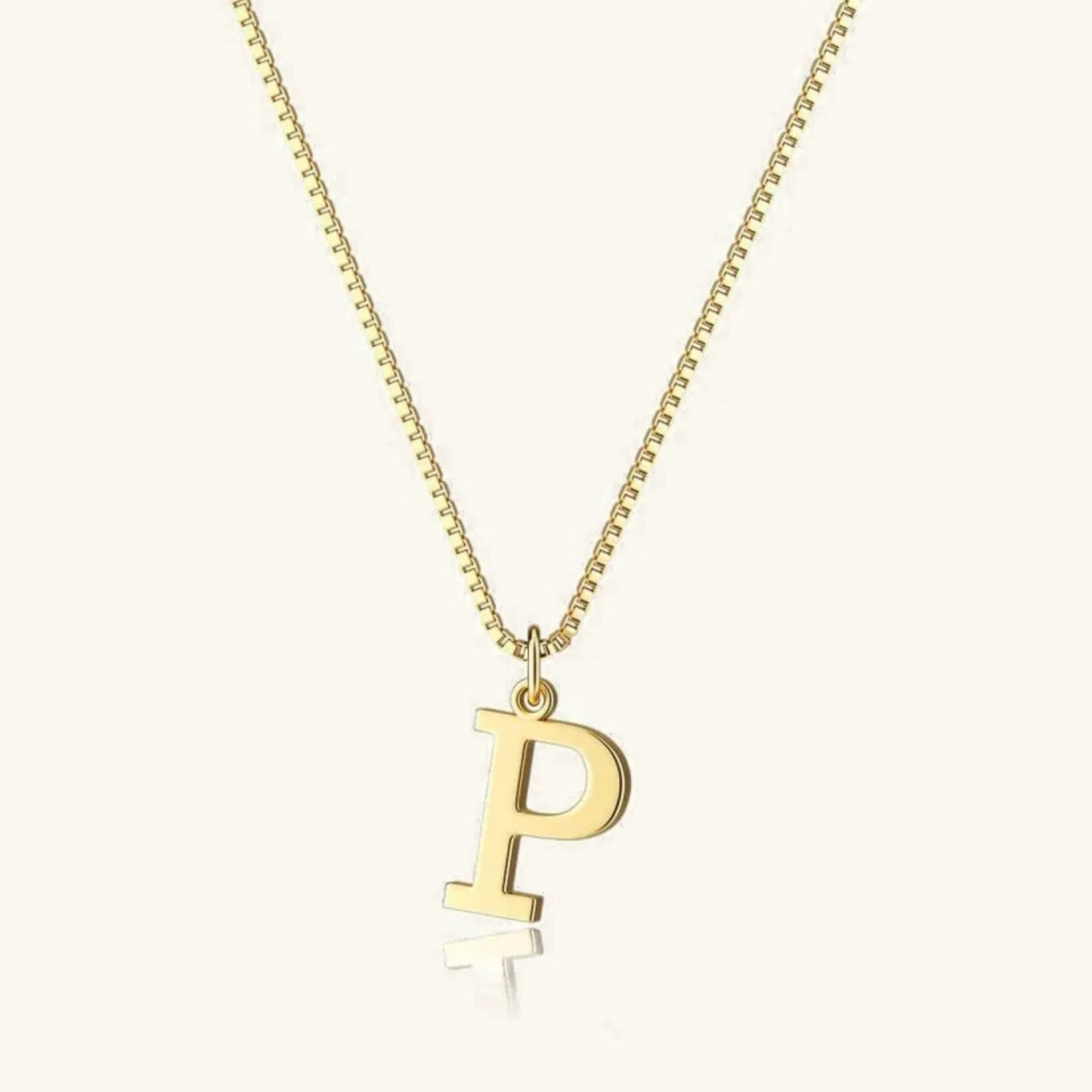 Gold Initial Letter Necklace