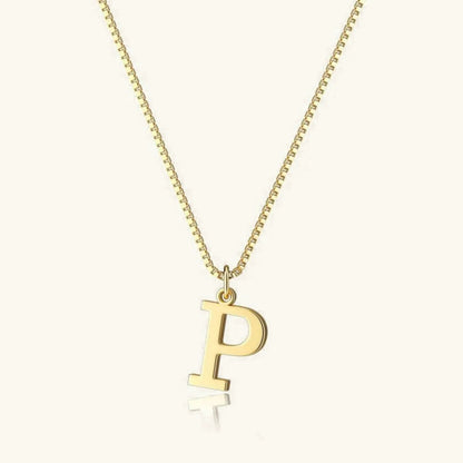 Gold Initial Letter Necklace