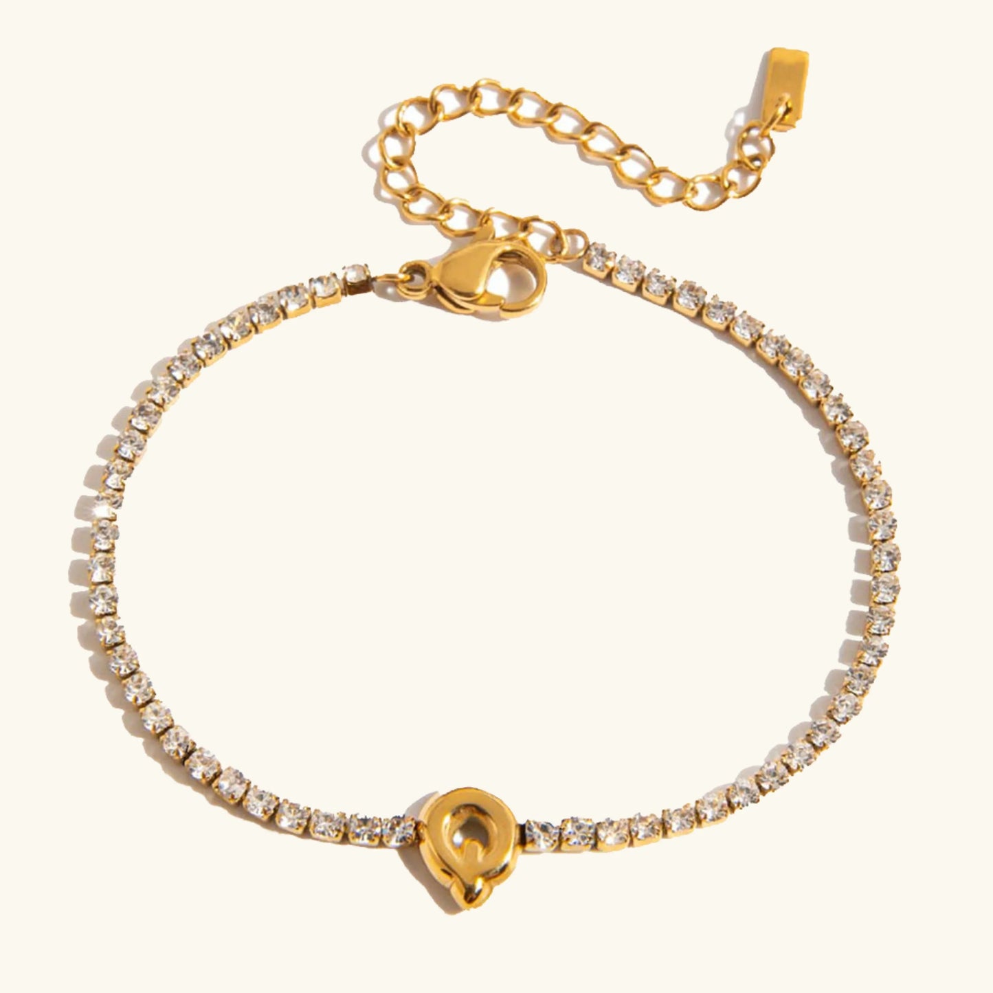 Elegant Gold Bubble Letter Bracelet