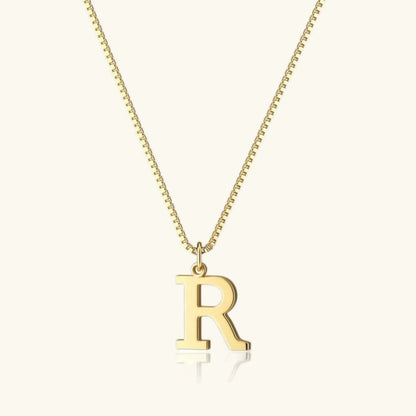 Gold Initial Letter Necklace