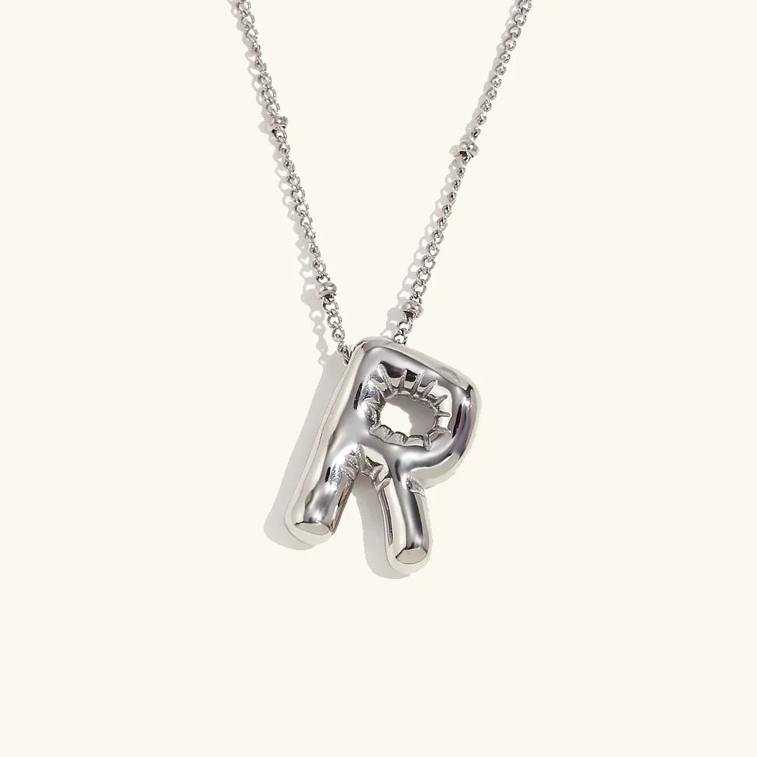 Gold Balloon Initial Necklace