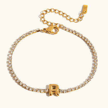Elegant Gold Bubble Letter Bracelet