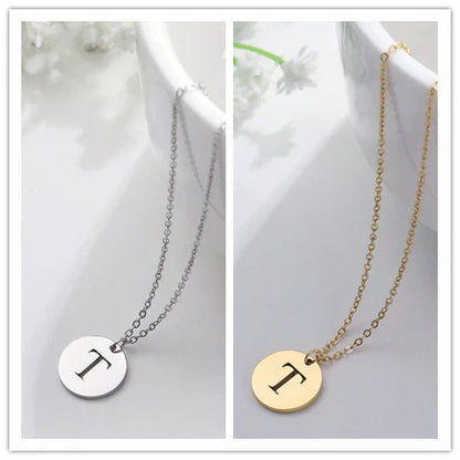 Elegant Gold Letter Pendant Necklace