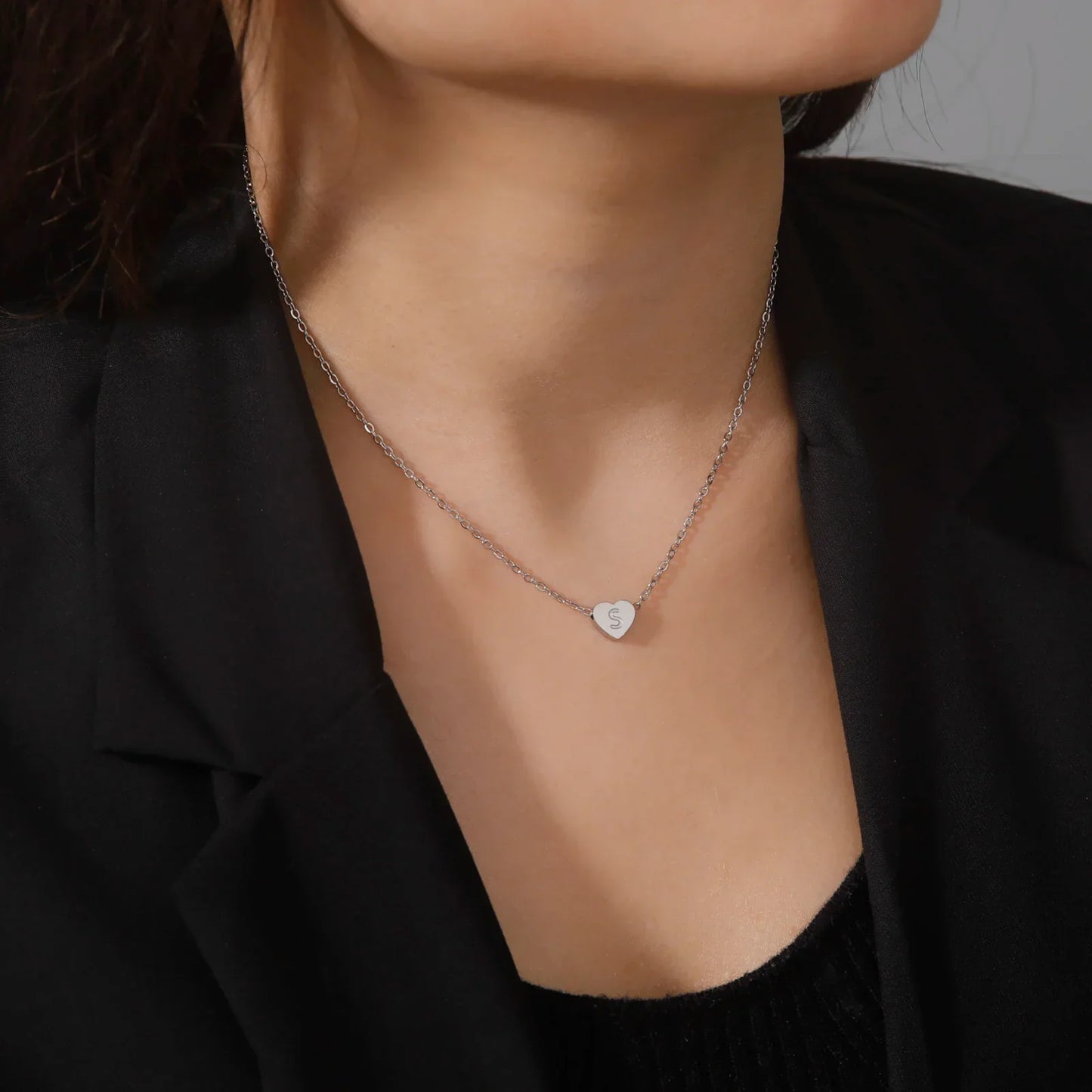 Timeless Heart Initial Necklace