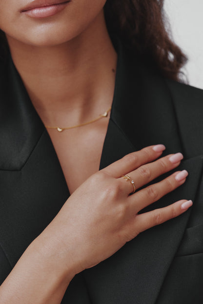 Personalised Gold Letter Ring (Adjustable)