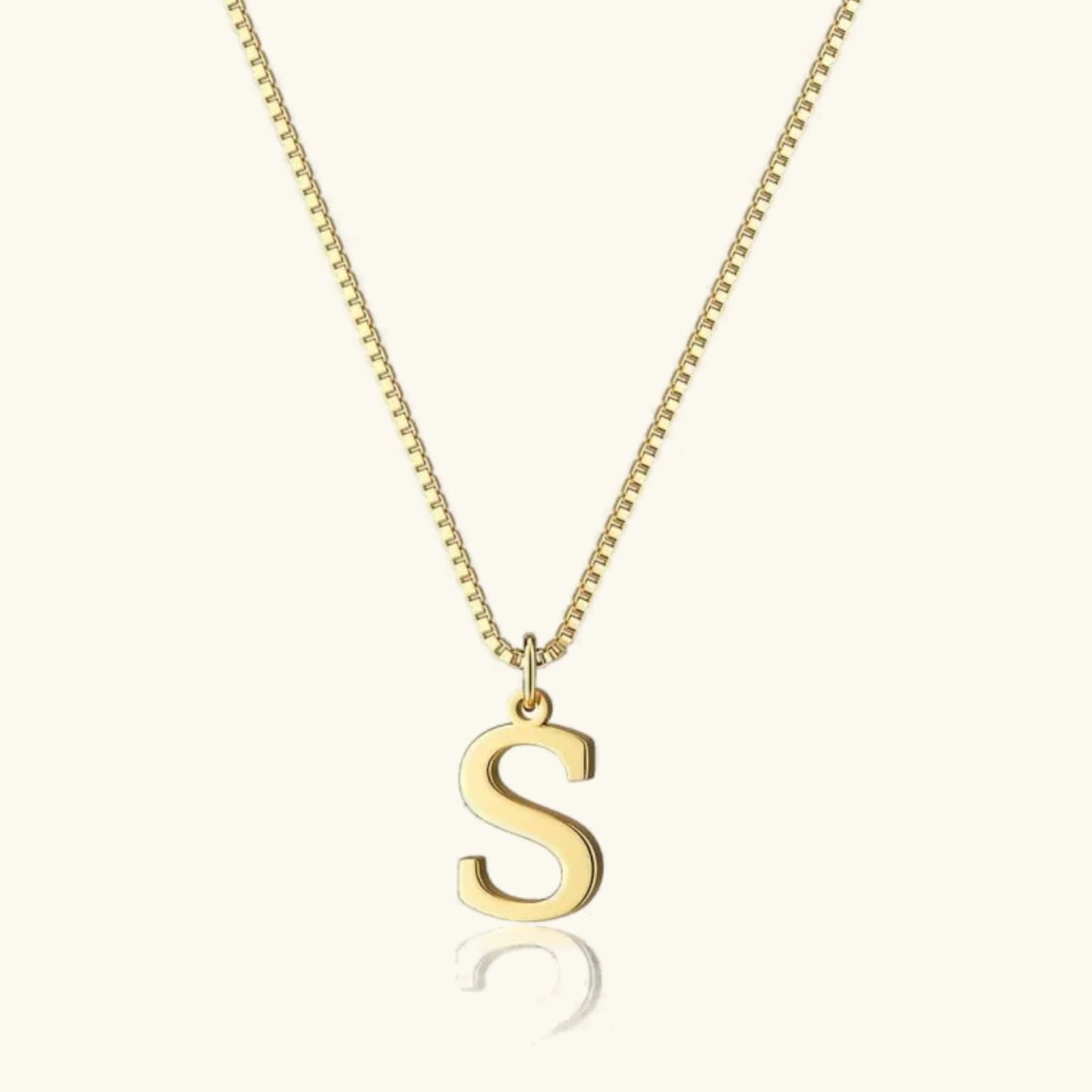 Gold Initial Letter Necklace