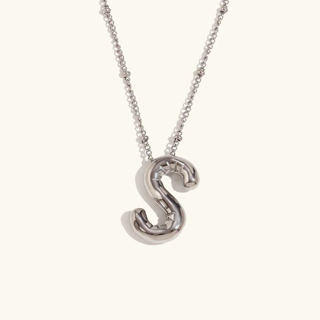 Gold Balloon Initial Necklace