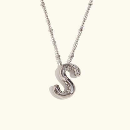 Gold Balloon Initial Necklace