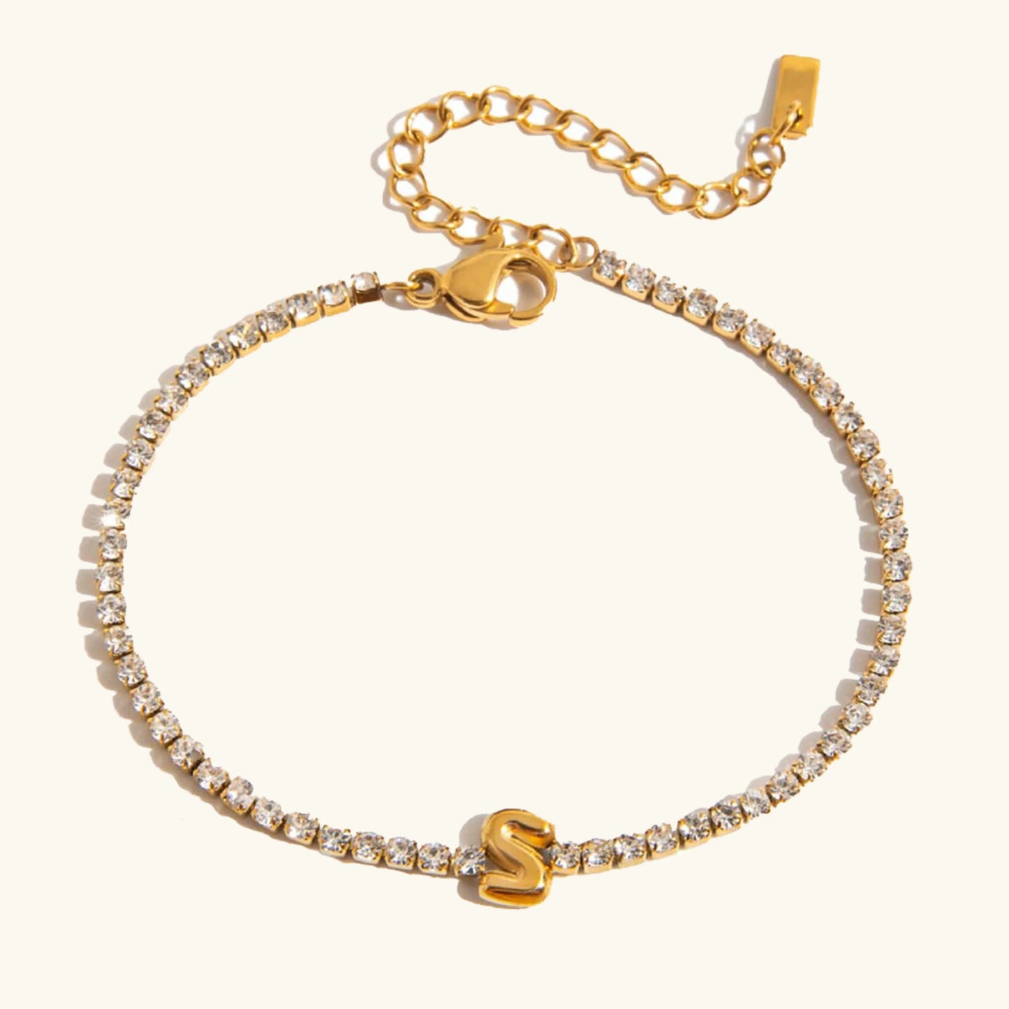 Elegant Gold Bubble Letter Bracelet