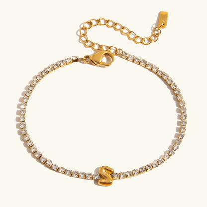 Elegant Gold Bubble Letter Bracelet
