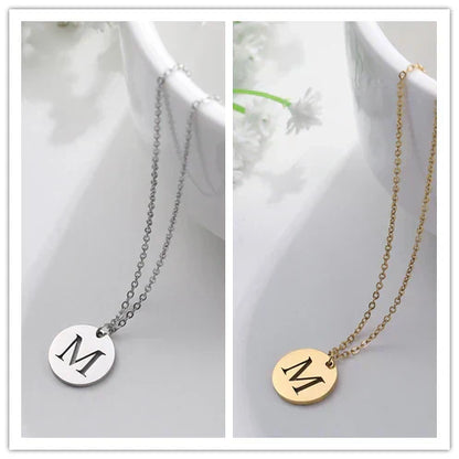 Elegant Gold Letter Pendant Necklace