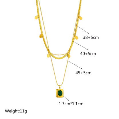 Serenna Gold & Emerald Necklace Set