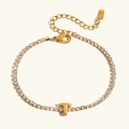 Elegant Gold Bubble Letter Bracelet