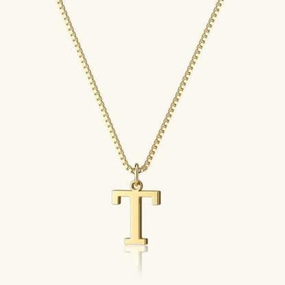 Gold Initial Letter Necklace