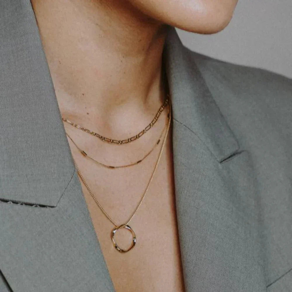 Triple Strand Necklace | Gold