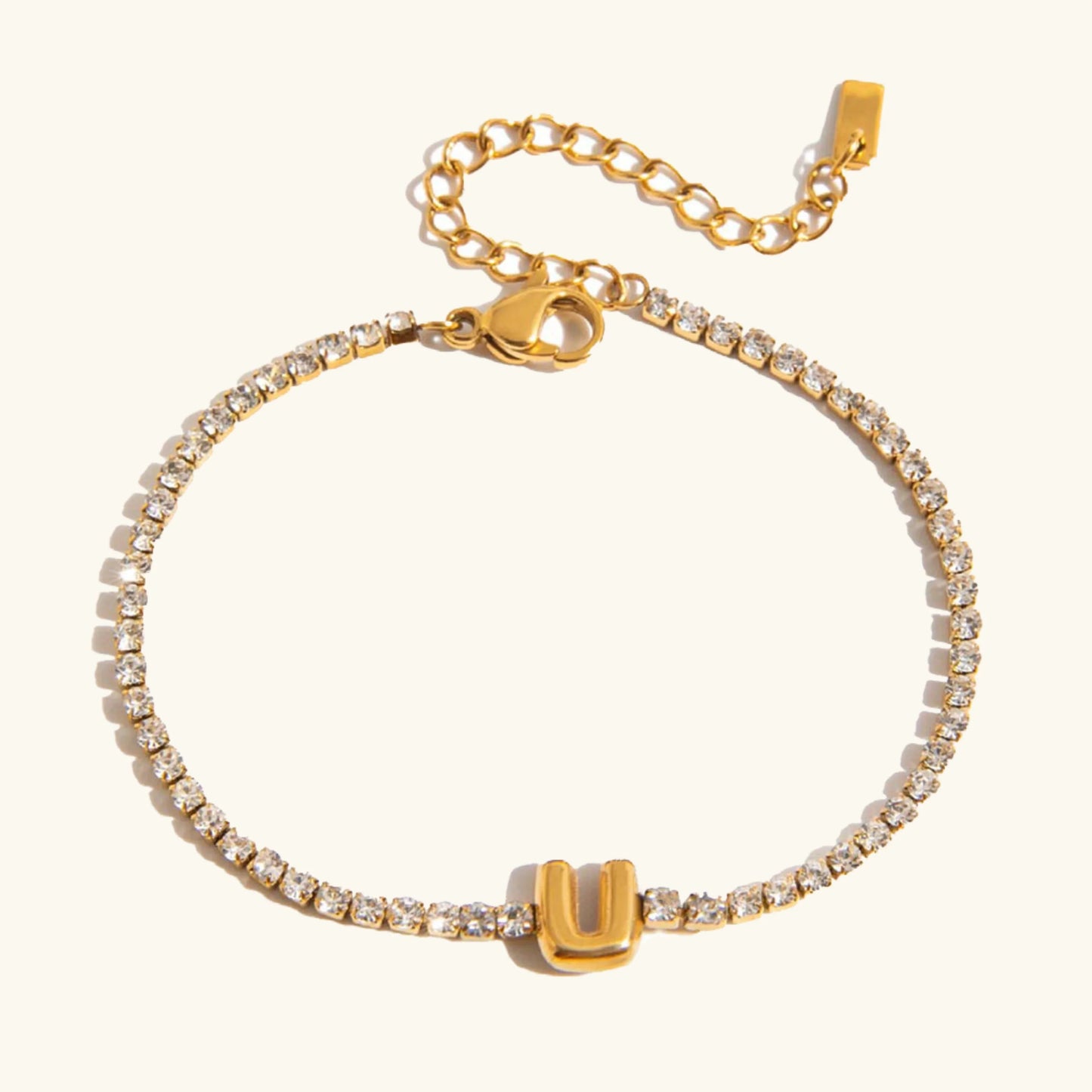 Elegant Gold Bubble Letter Bracelet