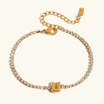 Elegant Gold Bubble Letter Bracelet