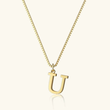 Gold Initial Letter Necklace