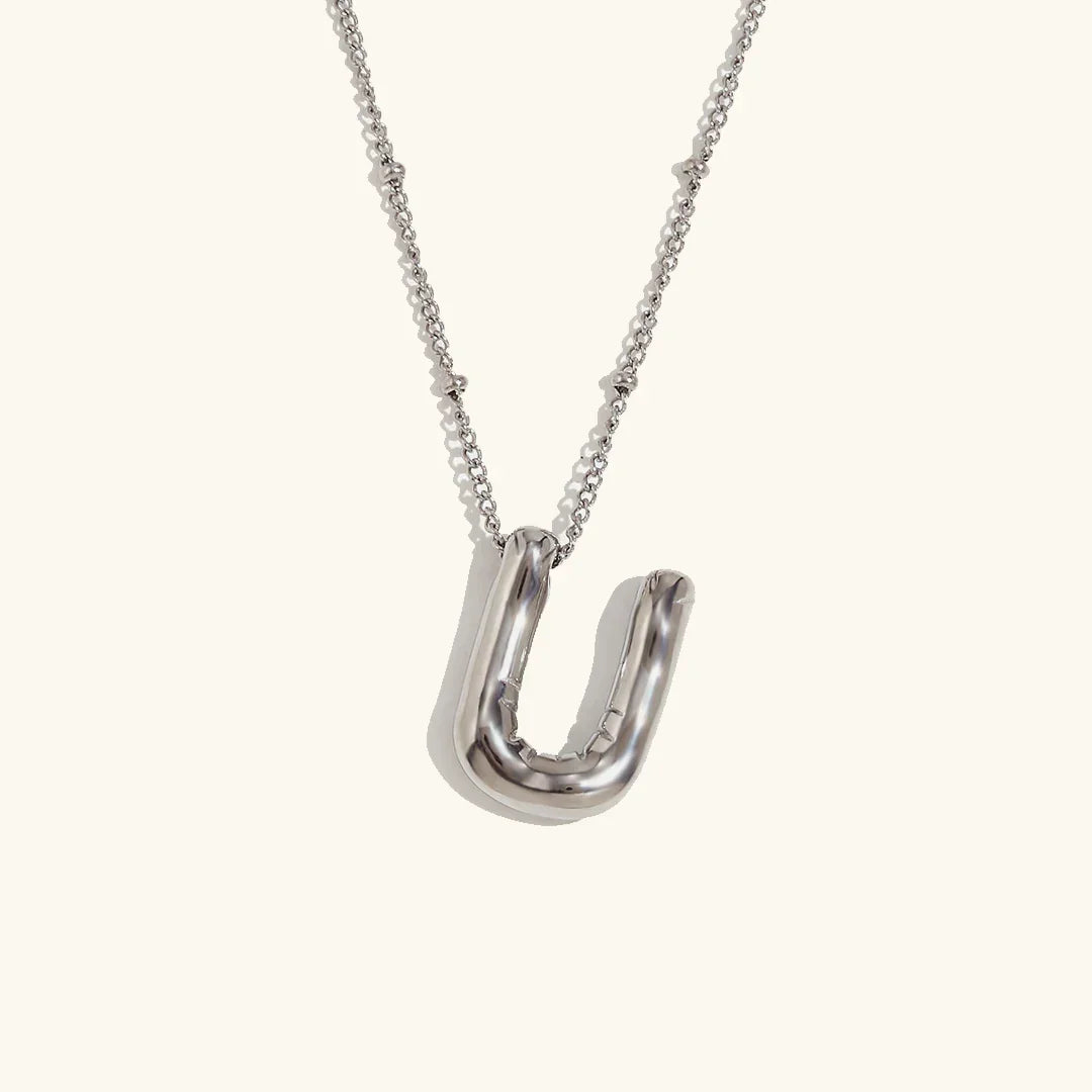 Gold Balloon Initial Necklace