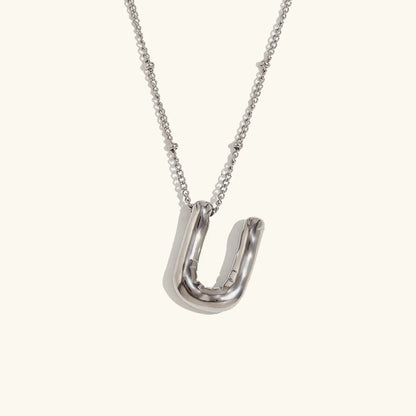 Gold Balloon Initial Necklace
