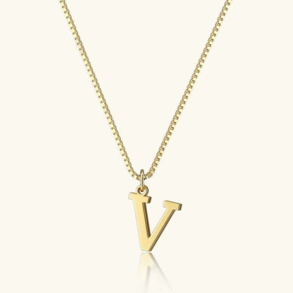 Gold Initial Letter Necklace
