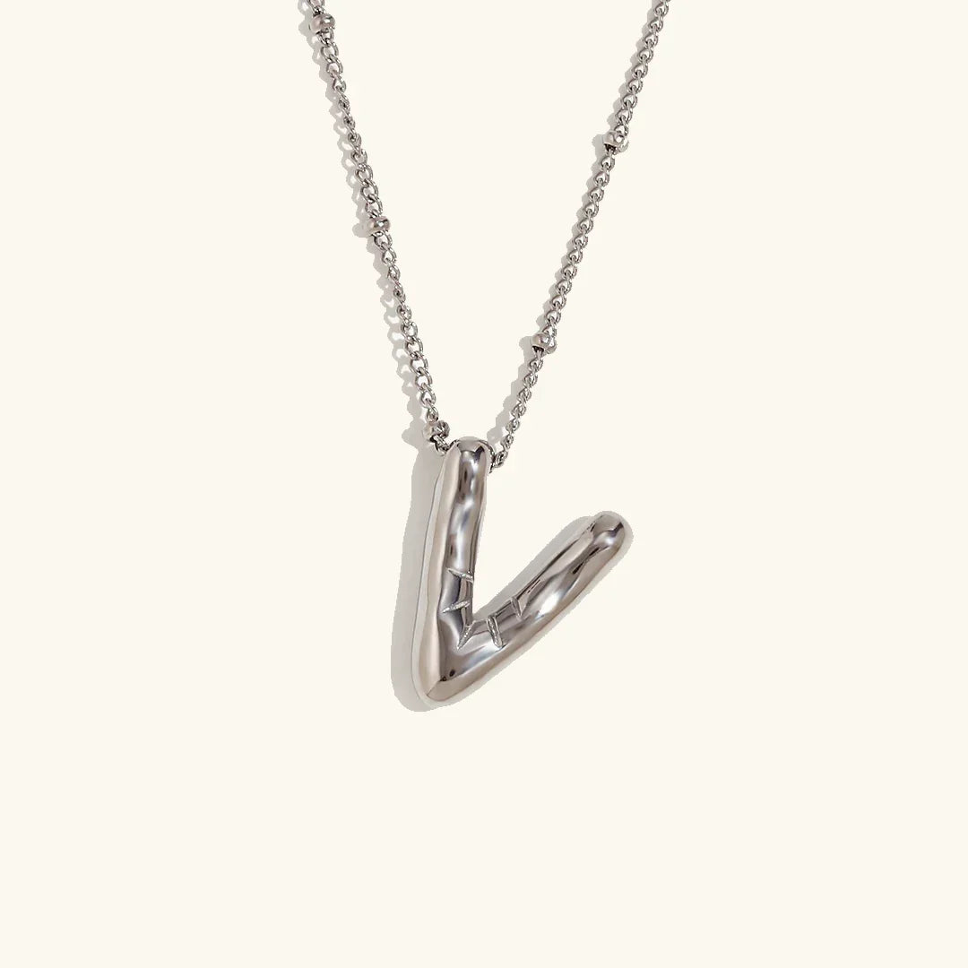 Gold Balloon Initial Necklace