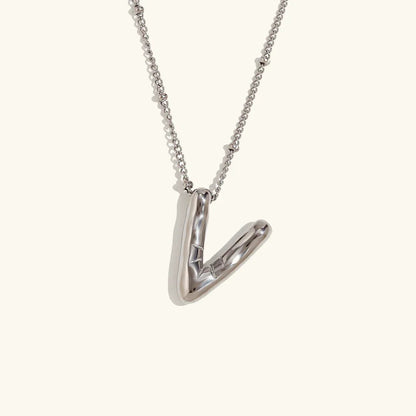 Gold Balloon Initial Necklace