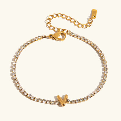 Elegant Gold Bubble Letter Bracelet