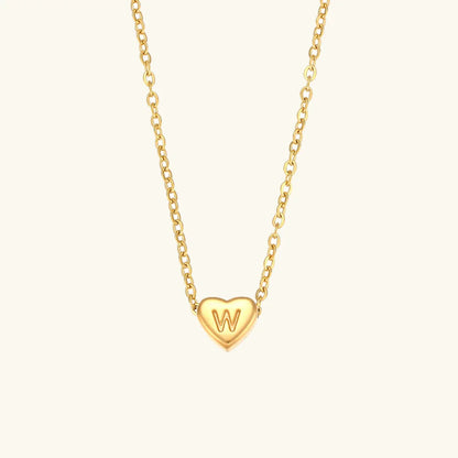Gold Initial Heart Necklace