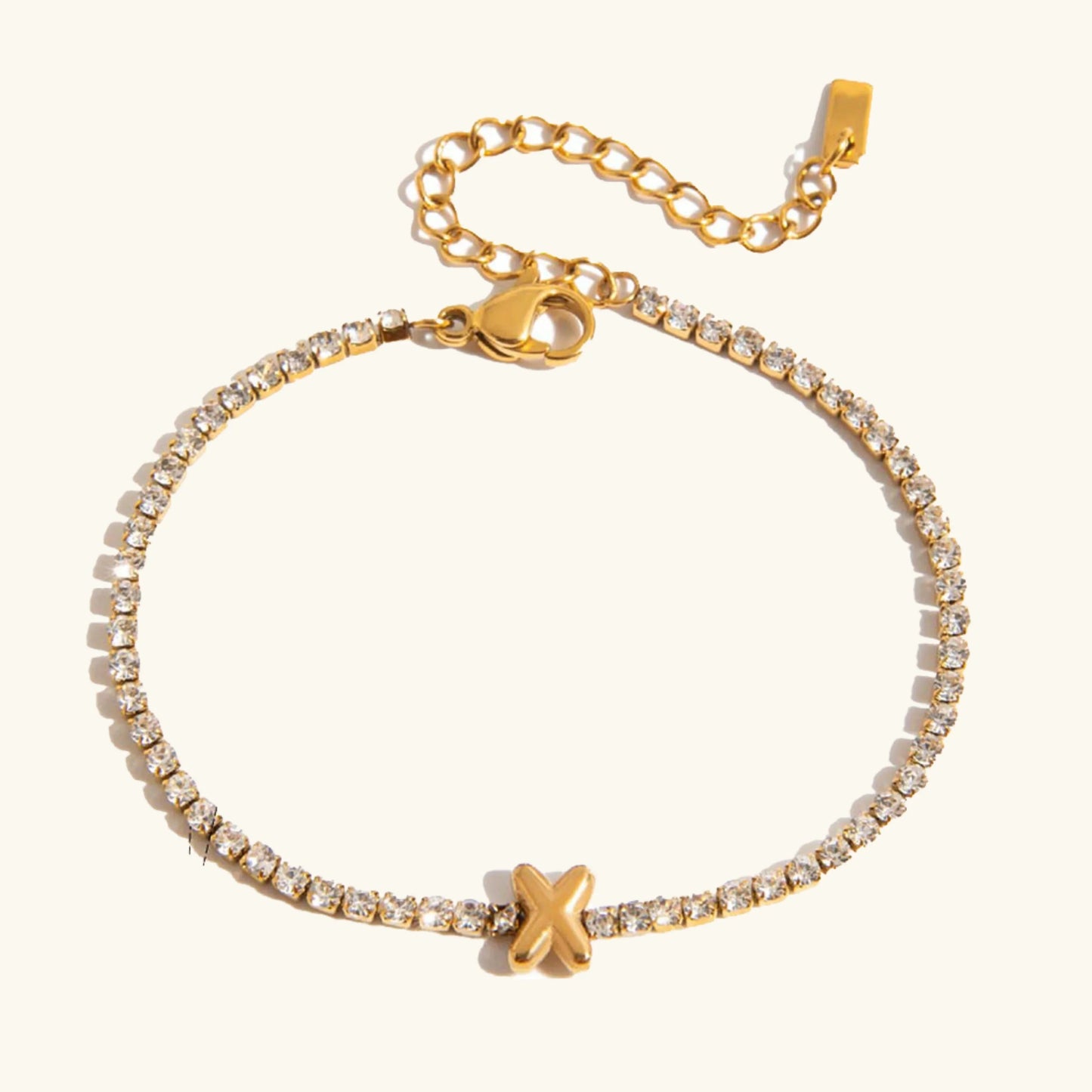 Elegant Gold Bubble Letter Bracelet