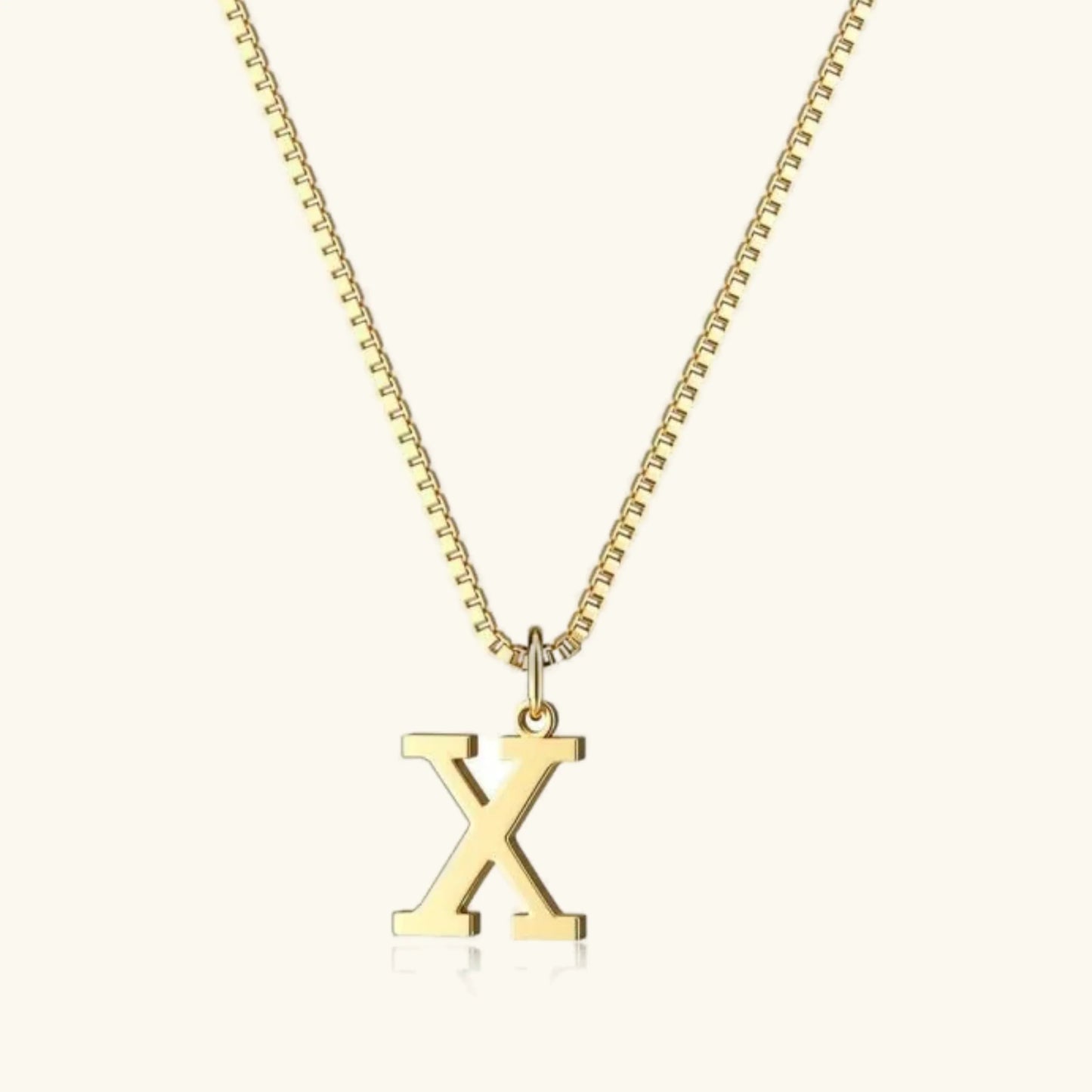 Gold Initial Letter Necklace